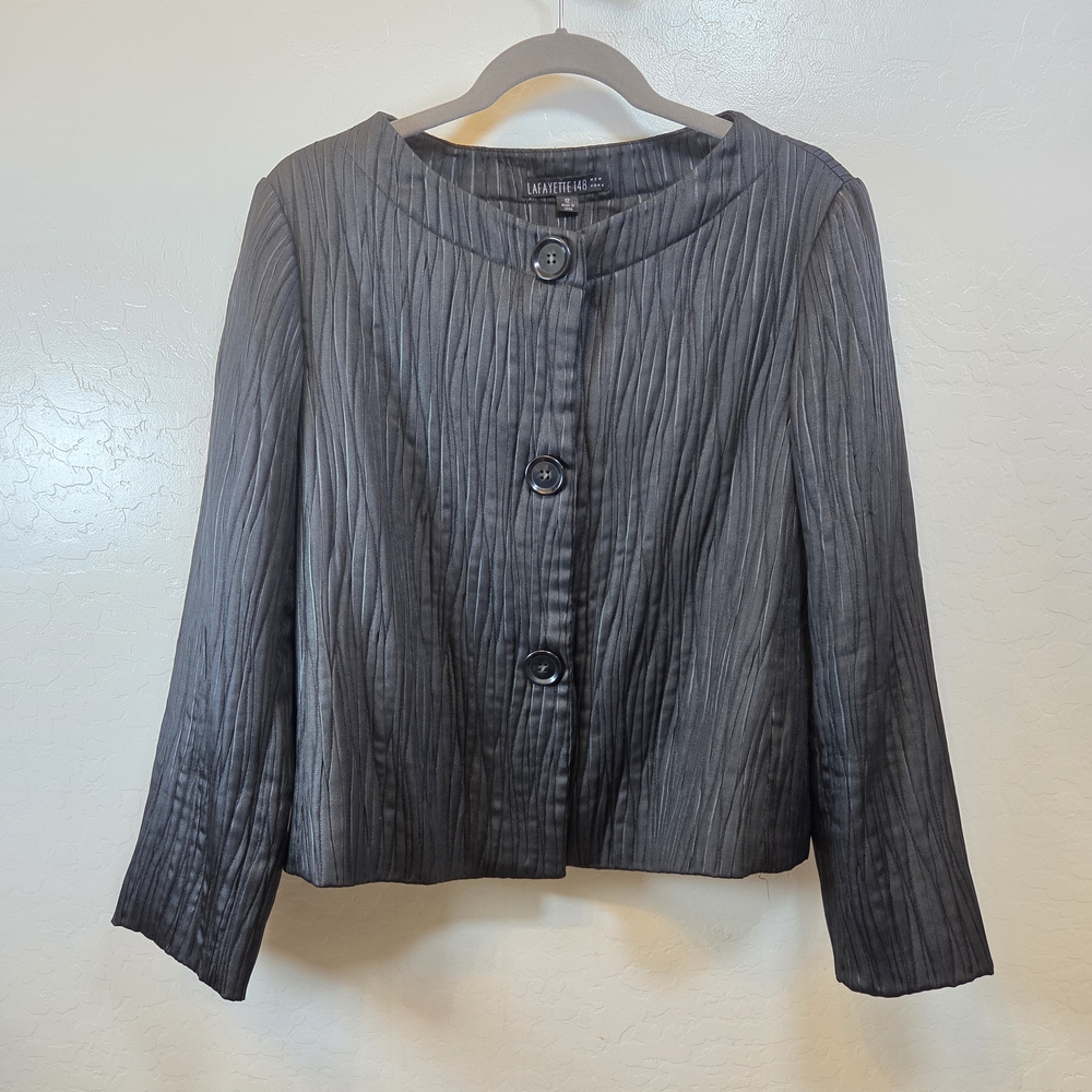 Lafayette 148 New York Charcoal Textured Jacket